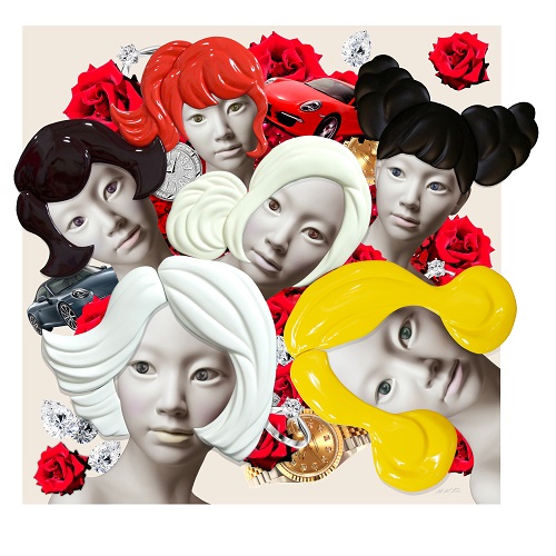김민경,Camouflaged selves,2015,C-print,diasec,synthetic resins,95x90x7cm